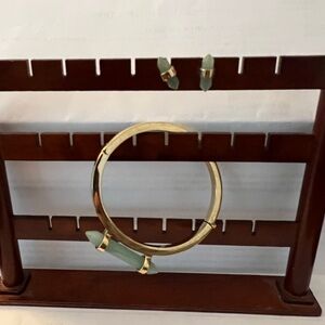 Coach Jade and gold bracelet and earring set